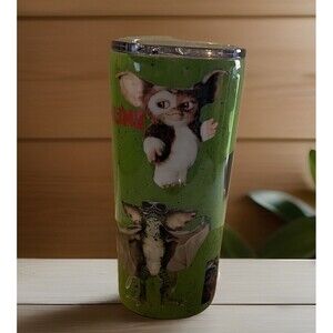 Night Terror Studios Gizmo and Stripe Green Gremlins 20oz Travel Tumbler